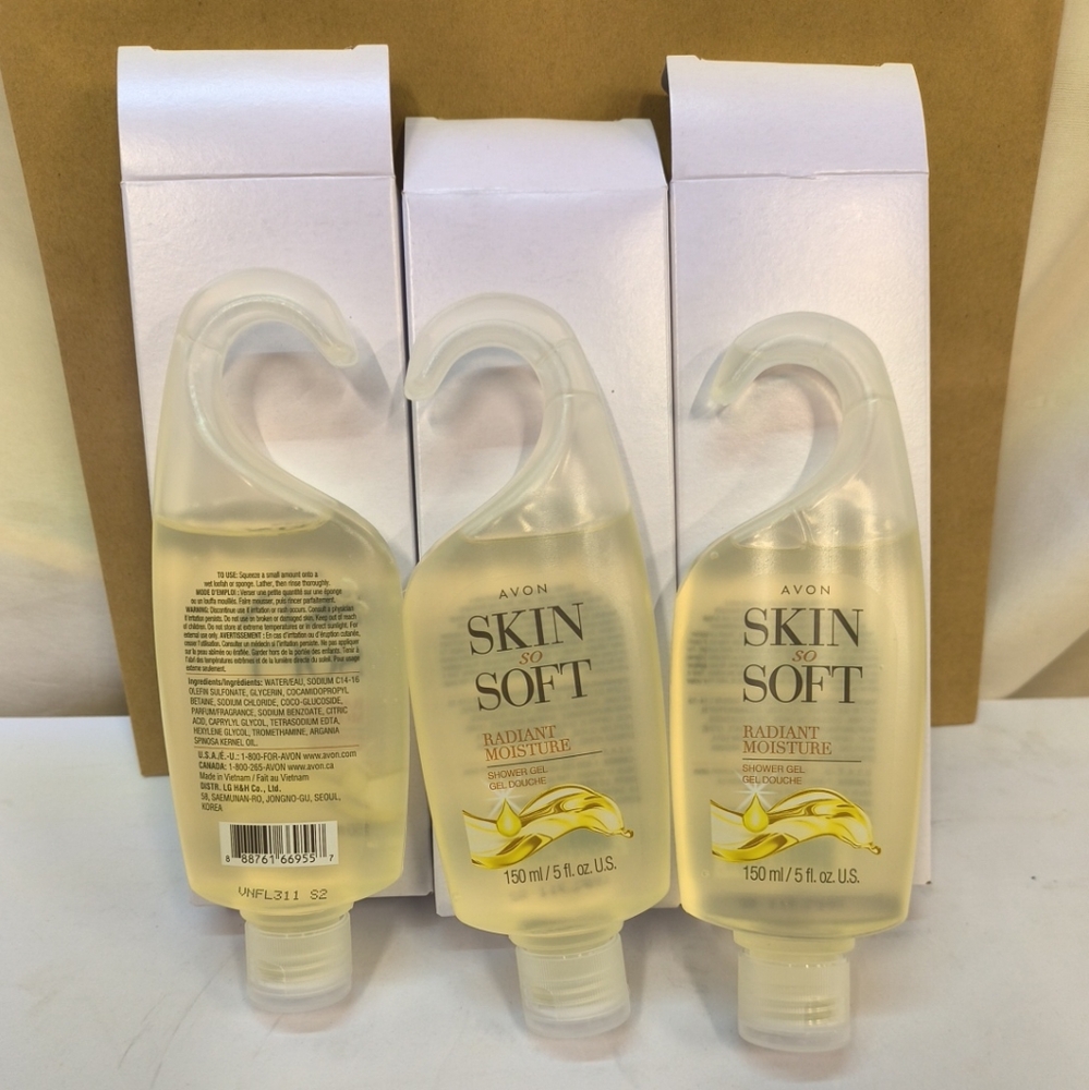 3 Avon Skin So Soft shower gel Radiant Moisture 5 Fl oz